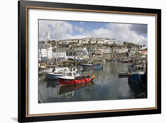 Fishing Boats in Fishing Harbour, Mevagissey, Cornwall, England, United Kingdom, Europe-Stuart Black-Framed Photographic Print