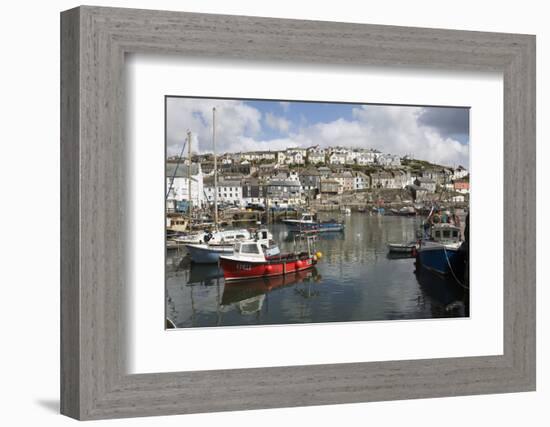 Fishing Boats in Fishing Harbour, Mevagissey, Cornwall, England, United Kingdom, Europe-Stuart Black-Framed Photographic Print