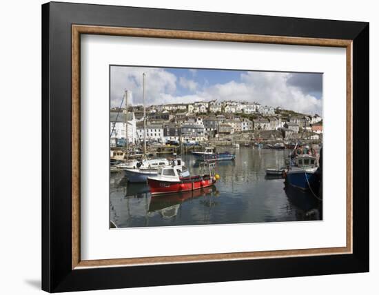 Fishing Boats in Fishing Harbour, Mevagissey, Cornwall, England, United Kingdom, Europe-Stuart Black-Framed Photographic Print