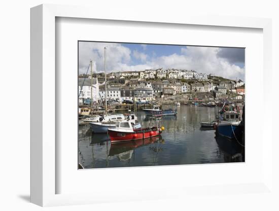 Fishing Boats in Fishing Harbour, Mevagissey, Cornwall, England, United Kingdom, Europe-Stuart Black-Framed Photographic Print