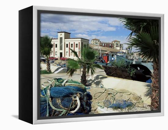Fishing Boats in Harbour and Fish Market, Benicarlo, Valencia Region, Spain-Sheila Terry-Framed Premier Image Canvas
