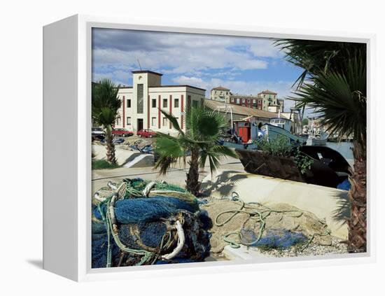 Fishing Boats in Harbour and Fish Market, Benicarlo, Valencia Region, Spain-Sheila Terry-Framed Premier Image Canvas