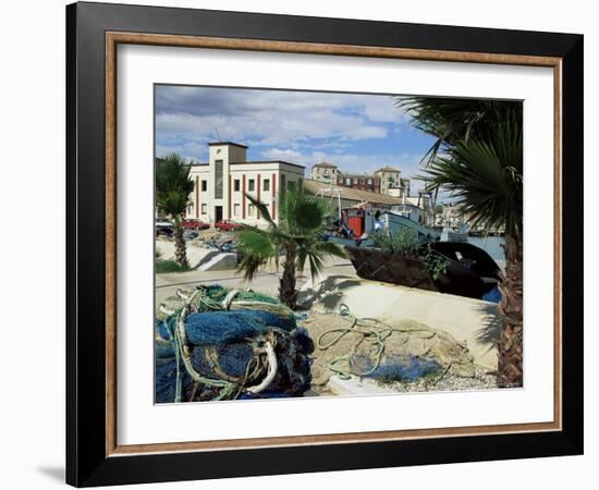 Fishing Boats in Harbour and Fish Market, Benicarlo, Valencia Region, Spain-Sheila Terry-Framed Photographic Print