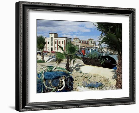 Fishing Boats in Harbour and Fish Market, Benicarlo, Valencia Region, Spain-Sheila Terry-Framed Photographic Print