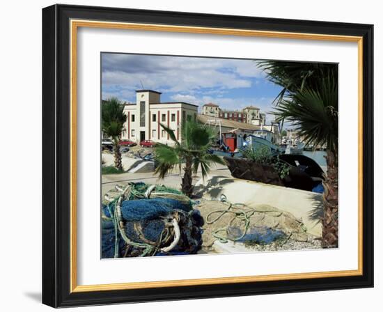 Fishing Boats in Harbour and Fish Market, Benicarlo, Valencia Region, Spain-Sheila Terry-Framed Photographic Print