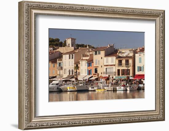 Fishing Boats in Harbour and Restaurants on the Waterfront, France-Markus Lange-Framed Photographic Print