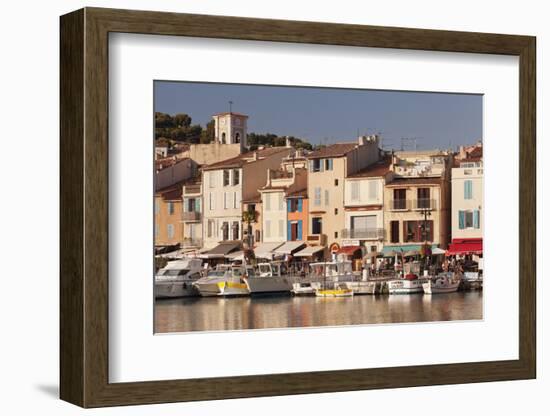 Fishing Boats in Harbour and Restaurants on the Waterfront, France-Markus Lange-Framed Photographic Print