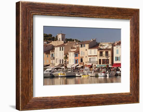 Fishing Boats in Harbour and Restaurants on the Waterfront, France-Markus Lange-Framed Photographic Print