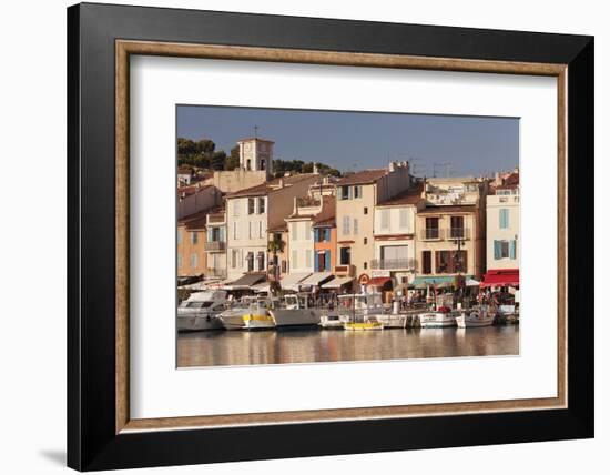 Fishing Boats in Harbour and Restaurants on the Waterfront, France-Markus Lange-Framed Photographic Print