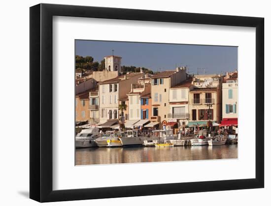 Fishing Boats in Harbour and Restaurants on the Waterfront, France-Markus Lange-Framed Photographic Print