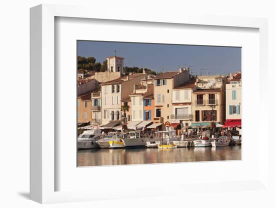 Fishing Boats in Harbour and Restaurants on the Waterfront, France-Markus Lange-Framed Photographic Print