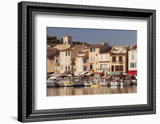 Fishing Boats in Harbour and Restaurants on the Waterfront, France-Markus Lange-Framed Photographic Print