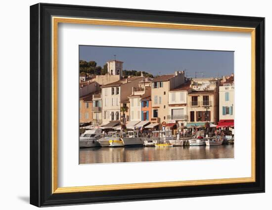 Fishing Boats in Harbour and Restaurants on the Waterfront, France-Markus Lange-Framed Photographic Print