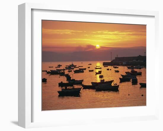 Fishing Boats in Harbour, Finisterre, Galicia, Spain, Europe-Ken Gillham-Framed Photographic Print