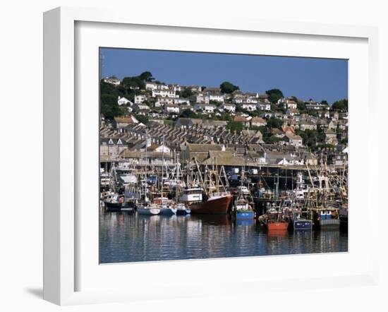 Fishing Boats in Harbour, Newlyn, Cornwall, England, United Kingdom-Tony Waltham-Framed Photographic Print