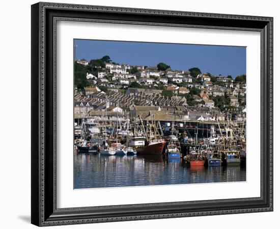 Fishing Boats in Harbour, Newlyn, Cornwall, England, United Kingdom-Tony Waltham-Framed Photographic Print