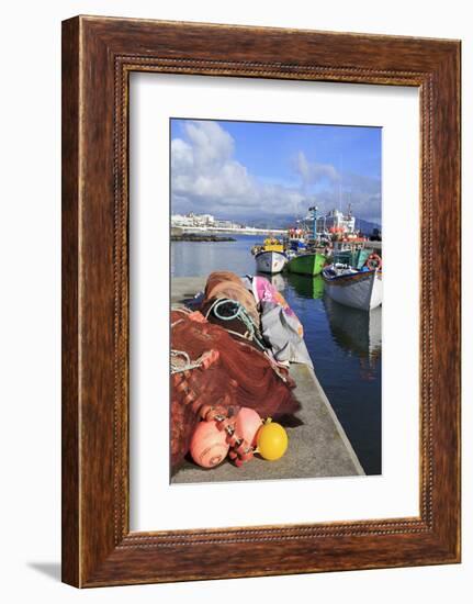 Fishing Boats in Harbour, Ponta Delgada Port, Sao Miguel Island, Azores, Portugal, Atlantic, Europe-Richard Cummins-Framed Photographic Print