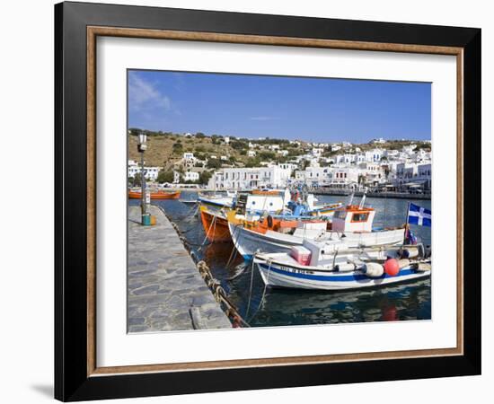 Fishing Boats in Mykonos Town, Island of Mykonos, Cyclades, Greek Islands, Greece, Europe-Richard Cummins-Framed Photographic Print