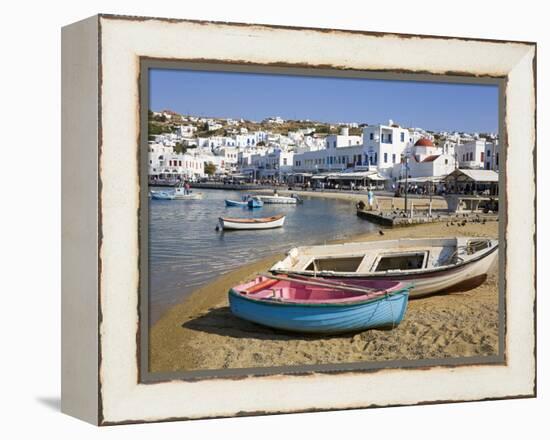 Fishing Boats in Mykonos Town, Island of Mykonos, Cyclades, Greek Islands, Greece, Europe-Richard Cummins-Framed Premier Image Canvas