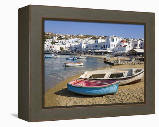 Fishing Boats in Mykonos Town, Island of Mykonos, Cyclades, Greek Islands, Greece, Europe-Richard Cummins-Framed Premier Image Canvas