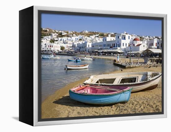 Fishing Boats in Mykonos Town, Island of Mykonos, Cyclades, Greek Islands, Greece, Europe-Richard Cummins-Framed Premier Image Canvas