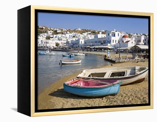 Fishing Boats in Mykonos Town, Island of Mykonos, Cyclades, Greek Islands, Greece, Europe-Richard Cummins-Framed Premier Image Canvas