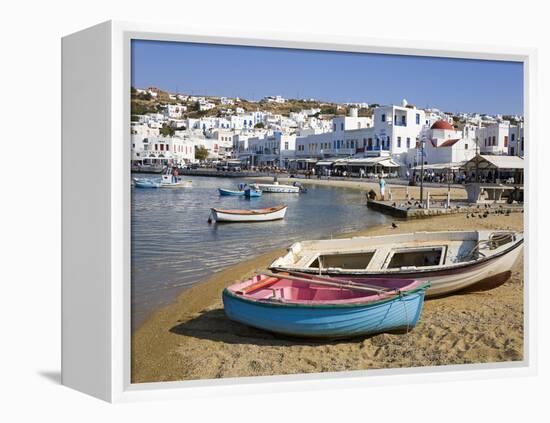 Fishing Boats in Mykonos Town, Island of Mykonos, Cyclades, Greek Islands, Greece, Europe-Richard Cummins-Framed Premier Image Canvas