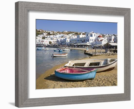 Fishing Boats in Mykonos Town, Island of Mykonos, Cyclades, Greek Islands, Greece, Europe-Richard Cummins-Framed Photographic Print