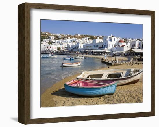 Fishing Boats in Mykonos Town, Island of Mykonos, Cyclades, Greek Islands, Greece, Europe-Richard Cummins-Framed Photographic Print