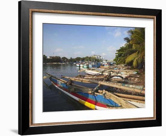 Fishing Boats in Negombo Lagoon, Negombo, Western Province, Sri Lanka, Asia-Ian Trower-Framed Photographic Print