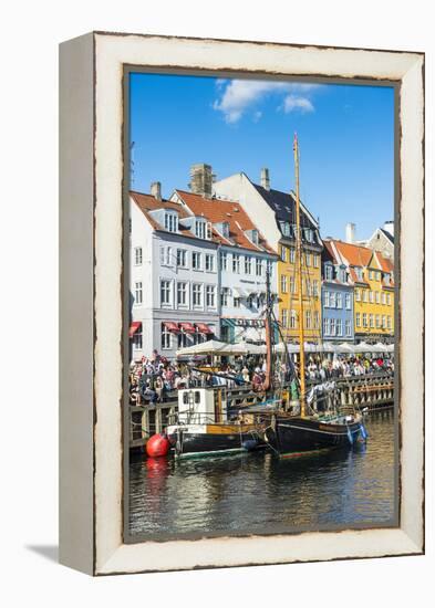 Fishing Boats in Nyhavn, 17th Century Waterfront, Copernhagen, Denmark, Scandinavia, Europe-Michael Runkel-Framed Premier Image Canvas