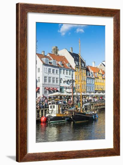 Fishing Boats in Nyhavn, 17th Century Waterfront, Copernhagen, Denmark, Scandinavia, Europe-Michael Runkel-Framed Photographic Print