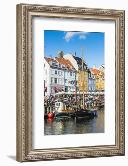 Fishing Boats in Nyhavn, 17th Century Waterfront, Copernhagen, Denmark, Scandinavia, Europe-Michael Runkel-Framed Photographic Print