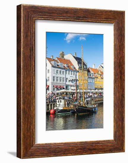 Fishing Boats in Nyhavn, 17th Century Waterfront, Copernhagen, Denmark, Scandinavia, Europe-Michael Runkel-Framed Photographic Print