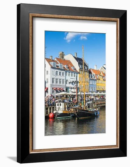 Fishing Boats in Nyhavn, 17th Century Waterfront, Copernhagen, Denmark, Scandinavia, Europe-Michael Runkel-Framed Photographic Print