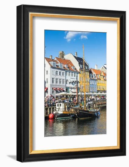 Fishing Boats in Nyhavn, 17th Century Waterfront, Copernhagen, Denmark, Scandinavia, Europe-Michael Runkel-Framed Photographic Print