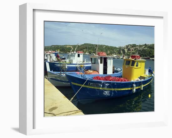 Fishing Boats in Port at Santa Teresa Di Gallura on the Island of Sardinia, Italy, Mediterranean-Terry Sheila-Framed Photographic Print