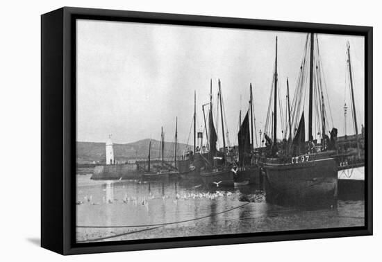 Fishing Boats in Port St Mary Harbour, Isle of Man, 1924-1926-null-Framed Premier Image Canvas