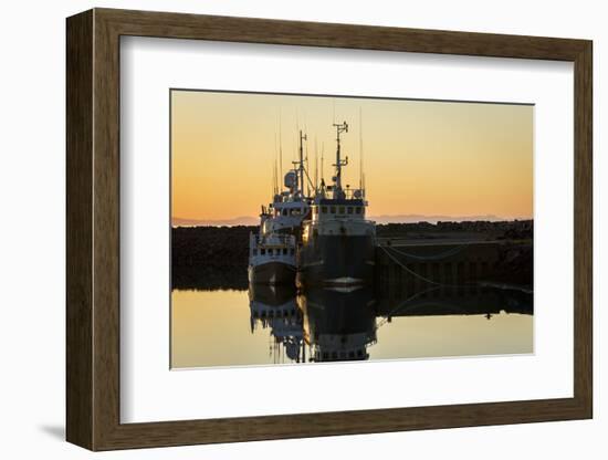 Fishing boats in the charming fishing village of Grundarfjordur, Snaefellsnes peninsula, west coast-Andrew Sproule-Framed Photographic Print