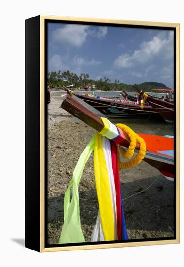 Fishing Boats in the Gulf of Thailand on the Island of Ko Samui, Thailand-David R. Frazier-Framed Premier Image Canvas