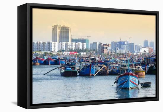 Fishing boats in the harbour in Danang, Quang Nam, Vietnam, Indochina, Southeast Asia, Asia-Alex Robinson-Framed Premier Image Canvas