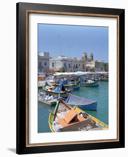 Fishing Boats in the Harbour, Marsaxlokk, Malta-Peter Thompson-Framed Photographic Print