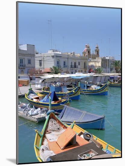 Fishing Boats in the Harbour, Marsaxlokk, Malta-Peter Thompson-Mounted Photographic Print