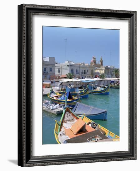 Fishing Boats in the Harbour, Marsaxlokk, Malta-Peter Thompson-Framed Photographic Print