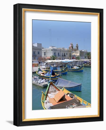 Fishing Boats in the Harbour, Marsaxlokk, Malta-Peter Thompson-Framed Photographic Print