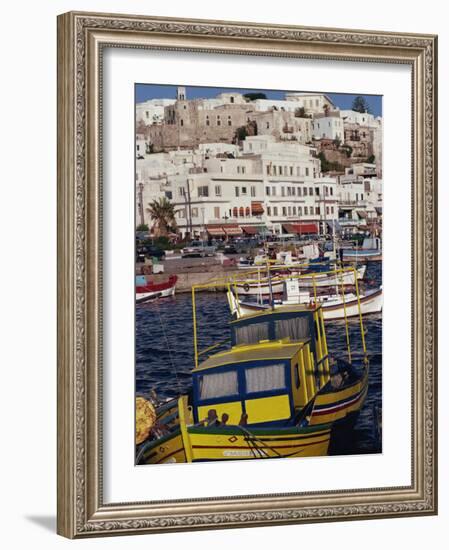 Fishing Boats in the Harbour, Naxos, Cyclades Islands, Greek Islands, Greece-Thouvenin Guy-Framed Photographic Print