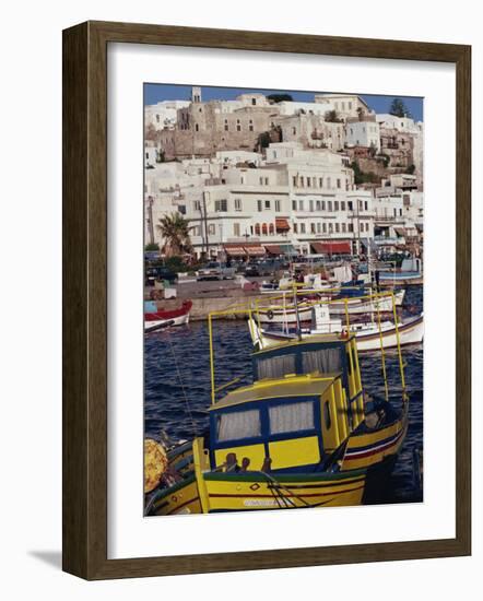 Fishing Boats in the Harbour, Naxos, Cyclades Islands, Greek Islands, Greece-Thouvenin Guy-Framed Photographic Print