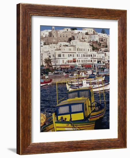 Fishing Boats in the Harbour, Naxos, Cyclades Islands, Greek Islands, Greece-Thouvenin Guy-Framed Photographic Print