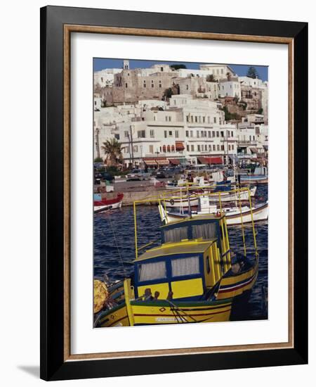 Fishing Boats in the Harbour, Naxos, Cyclades Islands, Greek Islands, Greece-Thouvenin Guy-Framed Photographic Print