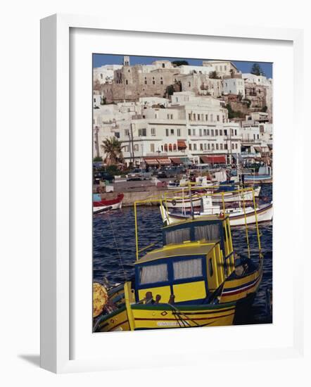 Fishing Boats in the Harbour, Naxos, Cyclades Islands, Greek Islands, Greece-Thouvenin Guy-Framed Photographic Print